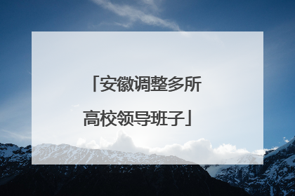 安徽调整多所高校领导班子