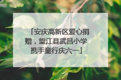 安庆高新区爱心捐赠，望江县武昌小学携手童行庆六一