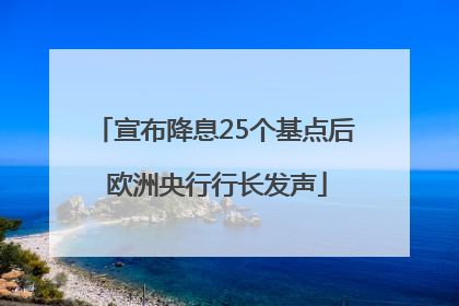 宣布降息25个基点后 欧洲央行行长发声