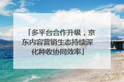 多平台合作升级，京东内容营销生态持续深化种收协同效率