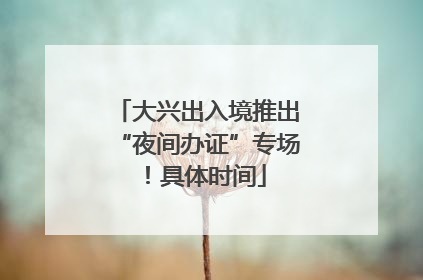 大兴出入境推出“夜间办证”专场！具体时间
