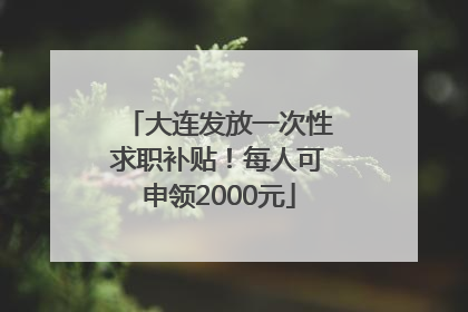 大连发放一次性求职补贴！每人可申领2000元