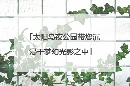 太阳岛夜公园带您沉浸于梦幻光影之中