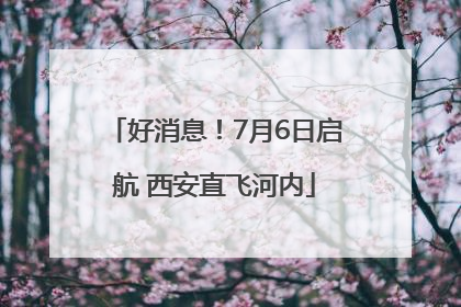 好消息！7月6日启航 西安直飞河内