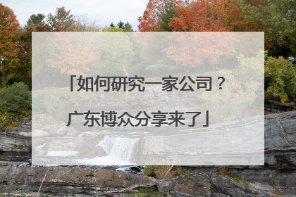 如何研究一家公司？广东博众分享来了