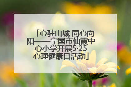 心驻山城 同心向阳——宁国市仙霞中心小学开展5·25心理健康日活动