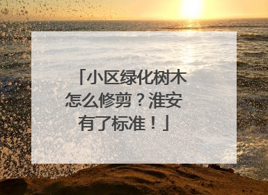 小区绿化树木怎么修剪？淮安有了标准！