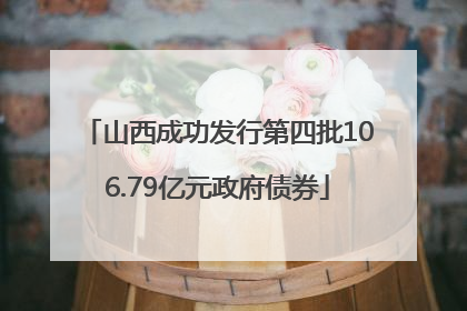 山西成功发行第四批106.79亿元政府债券