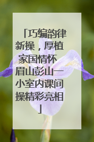 巧编韵律新操，厚植家国情怀 眉山彭山一小室内课间操精彩亮相