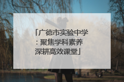 广德市实验中学：聚焦学科素养 深耕高效课堂