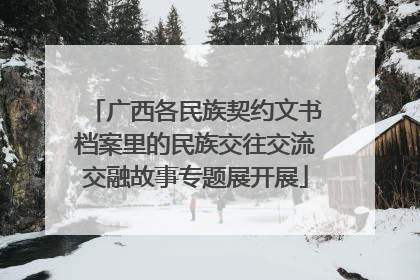 广西各民族契约文书档案里的民族交往交流交融故事专题展开展