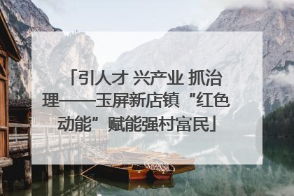 引人才 兴产业 抓治理——玉屏新店镇“红色动能”赋能强村富民