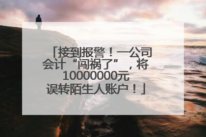 接到报警！一公司会计“闯祸了”，将10000000元误转陌生人账户！