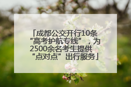 成都公交开行10条“高考护航专线”，为2500余名考生提供“点对点”出行服务