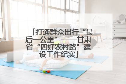 打通群众出行“最后一公里”——甘肃省“四好农村路”建设工作纪实