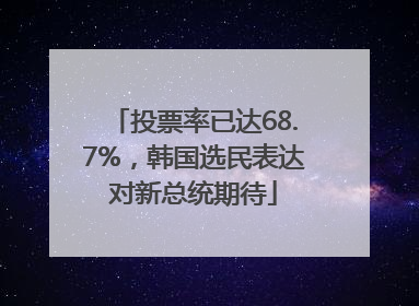 投票率已达68.7%，韩国选民表达对新总统期待