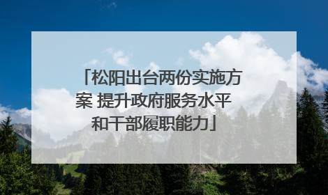 松阳出台两份实施方案 提升政府服务水平和干部履职能力