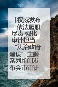 权威发布｜依法履职尽责 强化审计担当 “法治政府建设”主题系列新闻发布会市审计局专场召开
