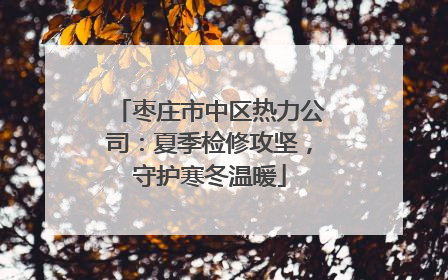 枣庄市中区热力公司：夏季检修攻坚，守护寒冬温暖