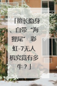 擅长隐身、自带“海狸尾” 彩虹-7无人机究竟有多牛？