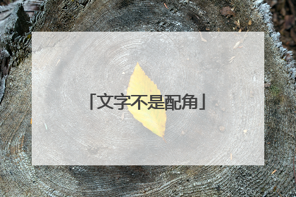 文字不是配角