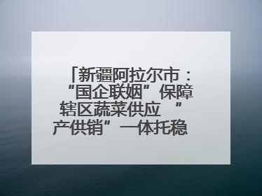 新疆阿拉尔市：“国企联姻”保障辖区蔬菜供应 “产供销”一体托稳市民菜篮子