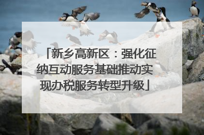 新乡高新区：强化征纳互动服务基础推动实现办税服务转型升级
