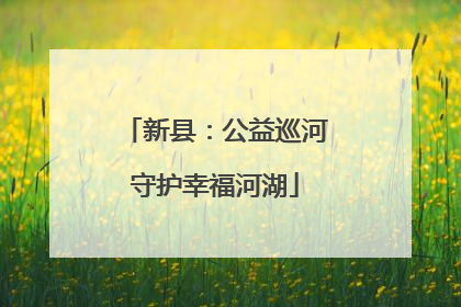 新县：公益巡河守护幸福河湖