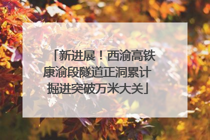 新进展！西渝高铁康渝段隧道正洞累计掘进突破万米大关