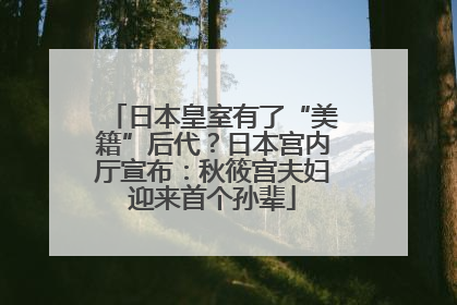 日本皇室有了“美籍”后代？日本宫内厅宣布：秋筱宫夫妇迎来首个孙辈