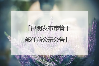 昆明发布市管干部任前公示公告