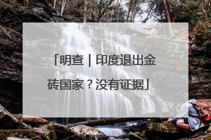明查｜印度退出金砖国家？没有证据