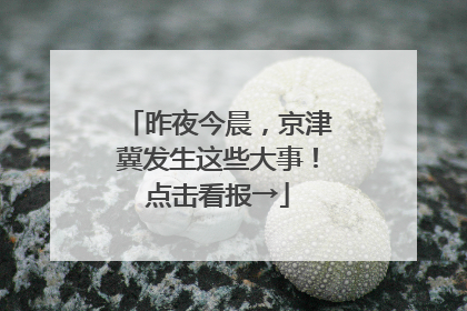 昨夜今晨，京津冀发生这些大事！点击看报→