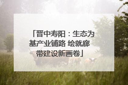 晋中寿阳：生态为基产业铺路 绘就廊带建设新画卷
