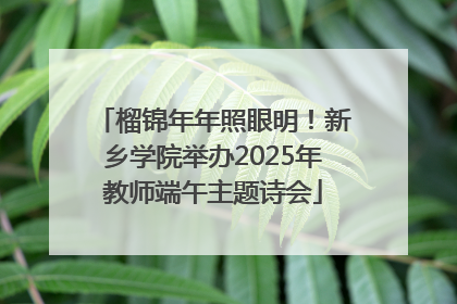 榴锦年年照眼明！新乡学院举办2025年教师端午主题诗会