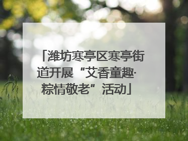 潍坊寒亭区寒亭街道开展“艾香童趣·粽情敬老”活动