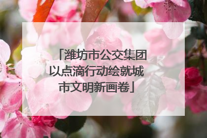 潍坊市公交集团以点滴行动绘就城市文明新画卷
