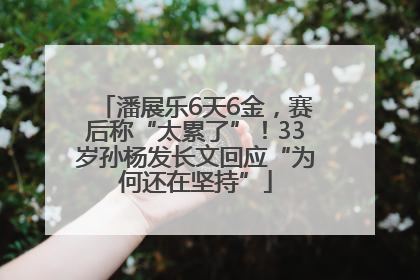 潘展乐6天6金,赛后称“太累了”!33岁孙杨发长文回应“为何还在坚持”