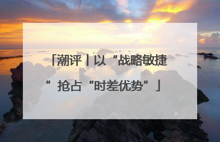 潮评丨以“战略敏捷”抢占“时差优势”