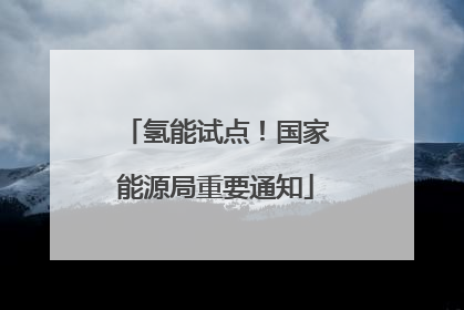 氢能试点！国家能源局重要通知