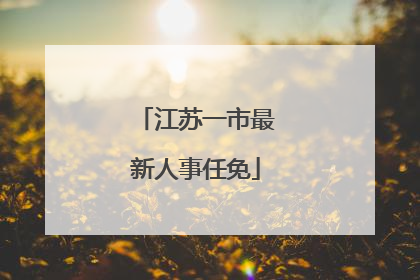 江苏一市最新人事任免