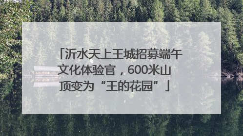 沂水天上王城招募端午文化体验官，600米山顶变为“王的花园”