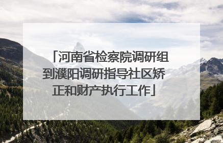 河南省检察院调研组到濮阳调研指导社区矫正和财产执行工作