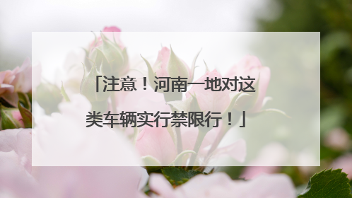 注意！河南一地对这类车辆实行禁限行！