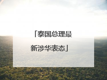 泰国总理最新涉华表态