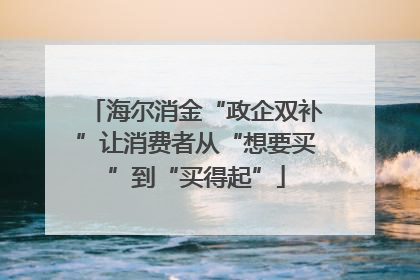 海尔消金“政企双补”让消费者从“想要买”到“买得起”