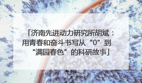 济南先进动力研究所胡斌：用青春和奋斗书写从“0”到“满园春色”的科研故事