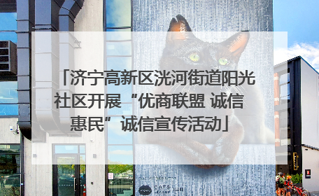 济宁高新区洸河街道阳光社区开展“优商联盟 诚信惠民”诚信宣传活动