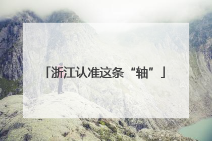 浙江认准这条“轴”