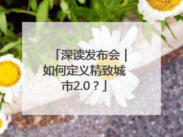 深读发布会｜如何定义精致城市2.0？